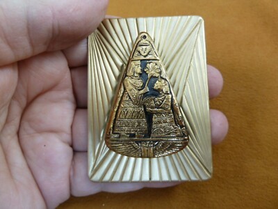 外国の z38-6 black gold Egyptian Czech glass triangle button geometric