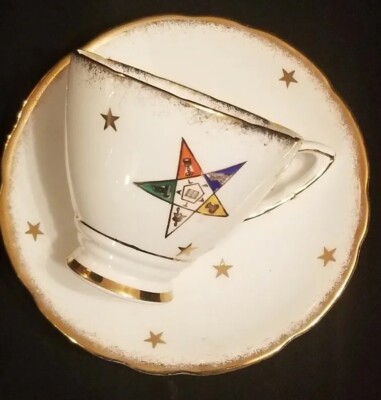 Royal Staffordshire Masonic EOS EASTERN STAR Tea Cup & Saucer