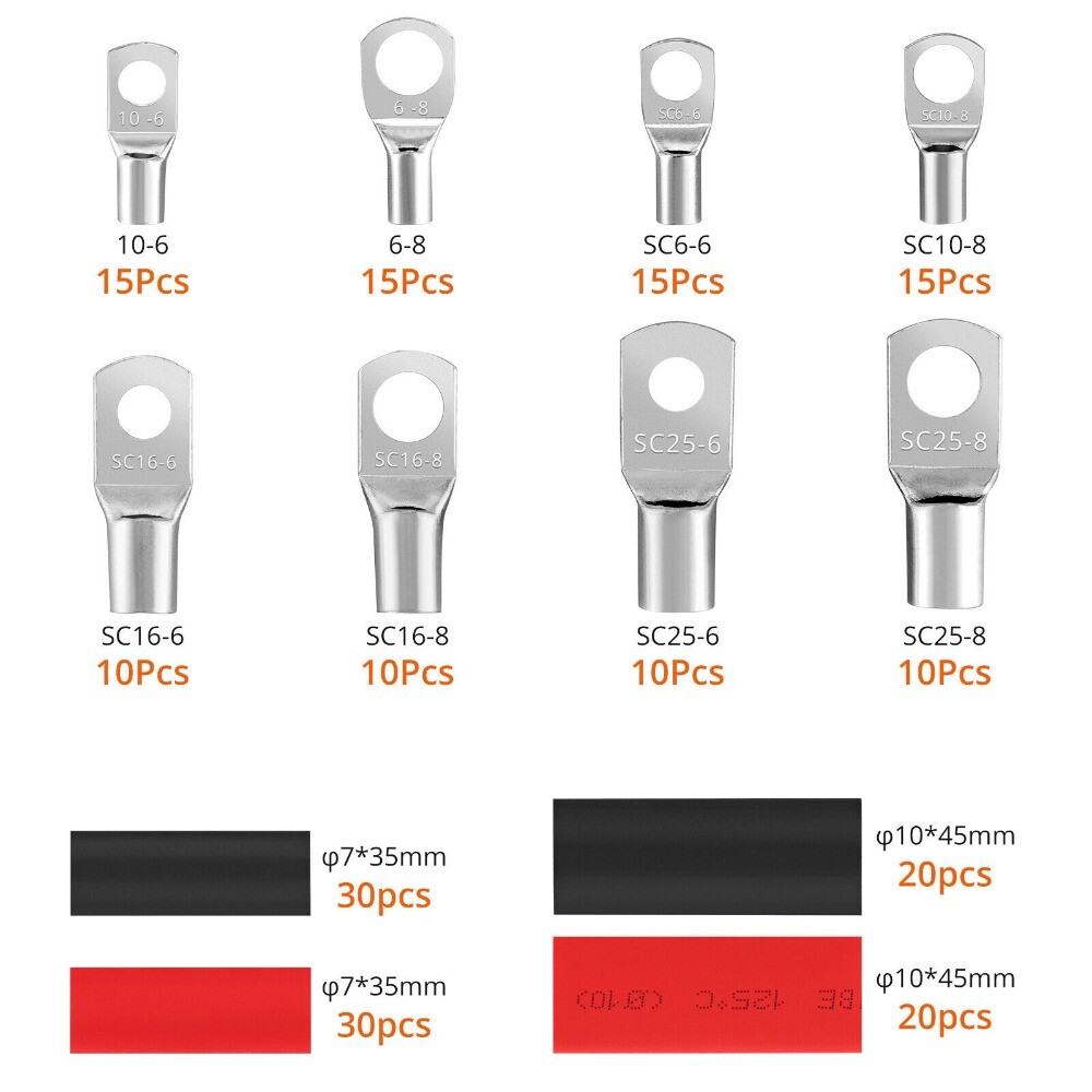 Crimping Tool Cable Lug Crimper Wire Plug Pliers Battery Terminal Assortment Kit