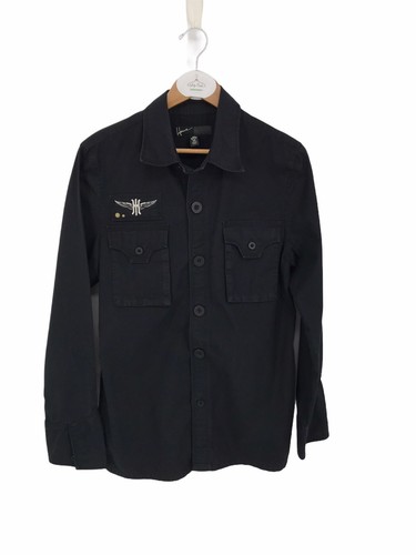 Howe Motorcycle Button Down Shirt M Mens Fugitives Ride Heavy Cotton Black - Picture 2 of 9