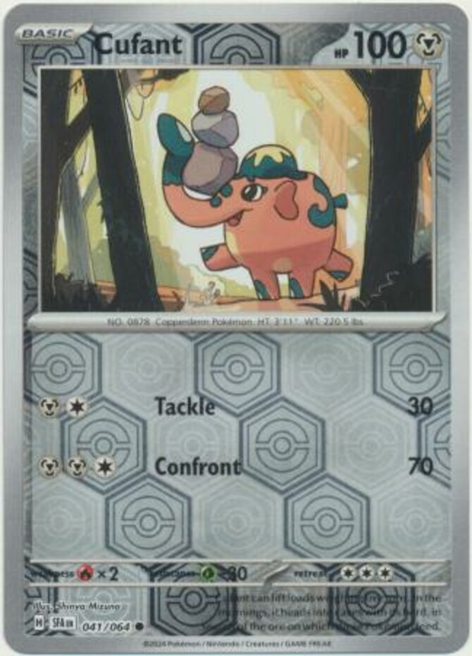 Pokemon Cufant - 041/064 - Common - Reverse Holo NM-Mint Shrouded Fable