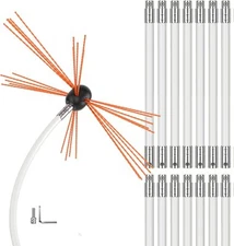 NEAGLORY 20 Ft Chimney Sweep Kit Chimney Brush with Nylon Flexible Rods, Chimney