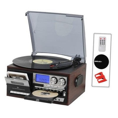 All in One Vintage 3 Speed Vinyl Record Player with Built-in 