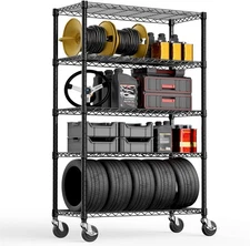 5-Shelf Storage Shelves,Wire Shelving Heavy Duty Metal Storage Shelving Unit Adj