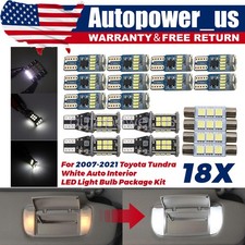 18pcs For 2007-2021 Toyota Tundra White Auto Interior Led Light Bulb Package Kit 18pcs For 2007-2021 Toyota Tundra White Auto Interior Led Light Bulb Package Kit