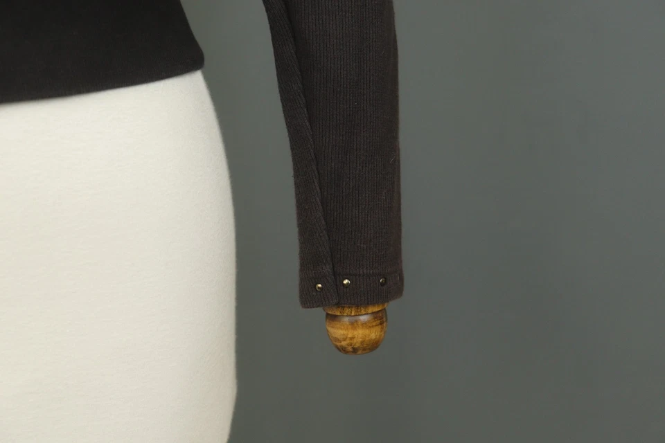 HARLEY-DAVIDSON темно серый ребристый с заклепками длинным рукавом полный молнии свитер размер XS - Изображение 4 из 4