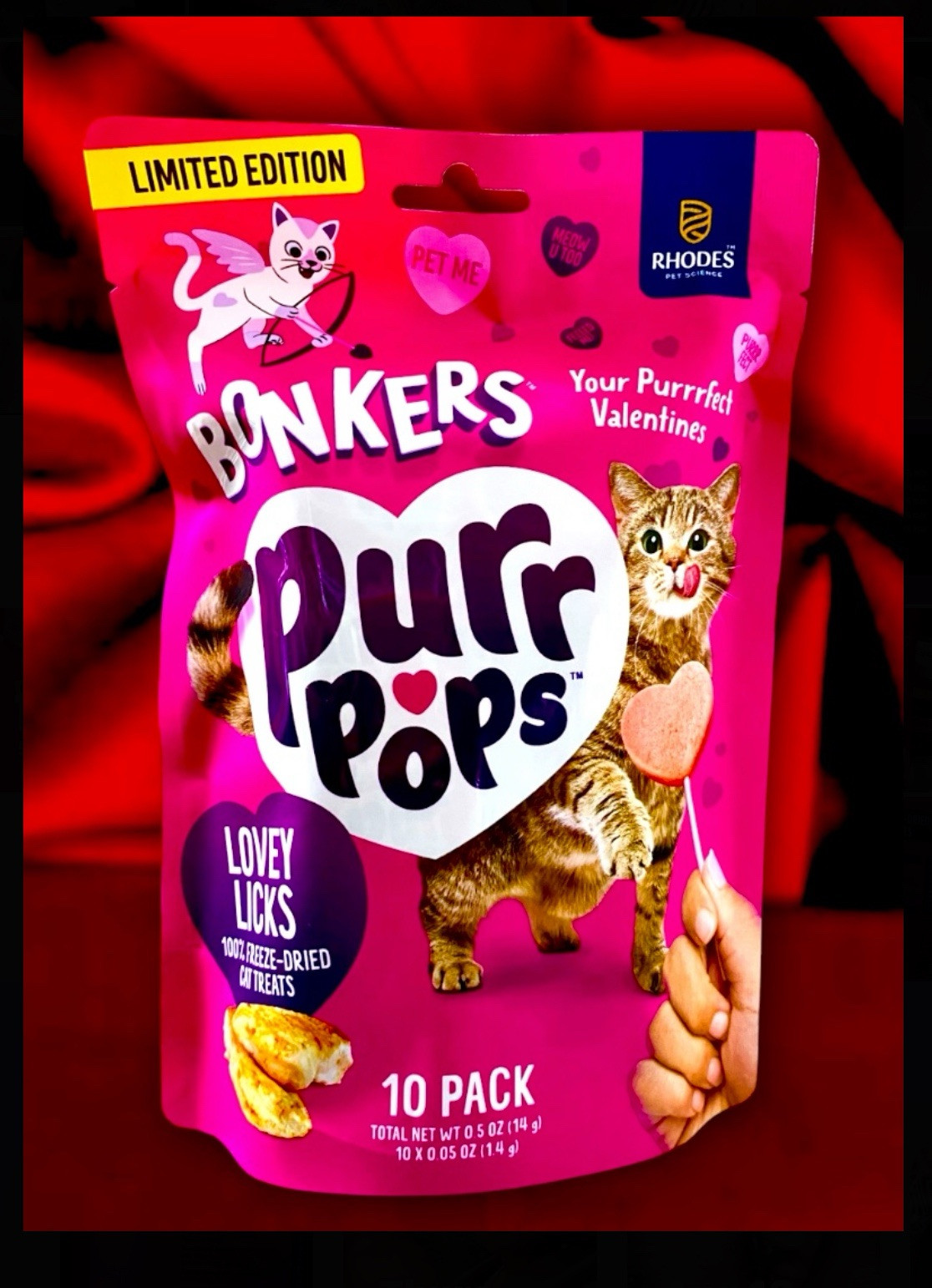 10pc Bonkers Purr Pops Chicken Lovey Licks-Cat Treats Ltd Edition (1pk Of 10ct)