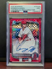 2025 Bowman Chrome Prospect Autos #CPA-GK George Klaussen Red X-fractor 4/5 (RC)