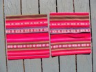 Vintage Peruvian pair of Woven Wool Manta Pillow Covers 13" X14" Zippered backs — photo 3