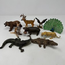 Lot of Schleich Animals Crocodile Peacock Leopard Kangaroo Bear Hippo Deer Eagle