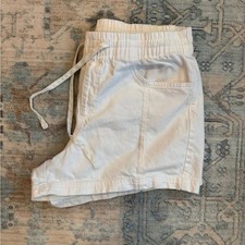 Women's High-Rise Drawstring Denim Beach Shorts Universal Thread White Size L