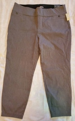 Maurices Womens XL Gray Mid Rise Stretch Crop Pull On Dress Pants 36x24 New