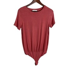 Elodie Pink Short Sleeve Bodysuit Women's Size Small