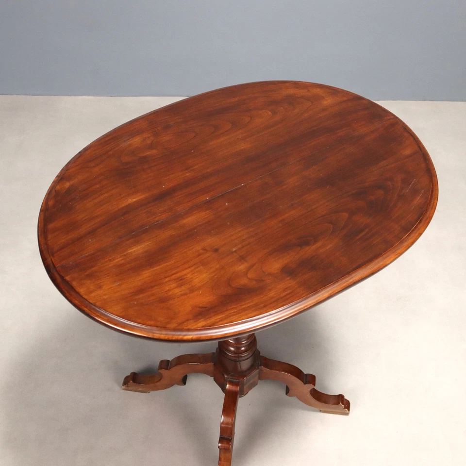 Table Basse Ancienne Noyer Italie du XIXe Siècle Originale - Photo 4/4