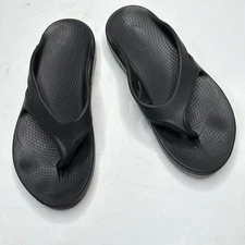 Oofos Black Thong Flip Flops Oolala Unisex Sandals S-371 Size 10 Men / 12 Women