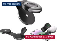 3-in-1 Foldable Wireless Charging Station for Apple 15W Fast Magnetic Charger Do