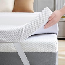 SINWEEK 2 Inch Gel Memory Foam Mattress Topper Twin Size, Twin, White