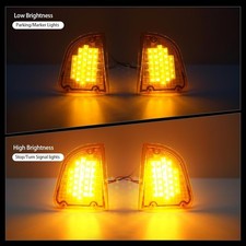1 Pair 29 Amber LED Front P/T/C Lights Assembly, Amber Lens Front LED Turn Signa
