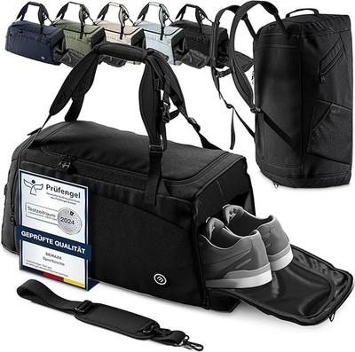 Be-Maxx Sporttasche Trainingstasche + Rucksack-Funktion schwarz 40L