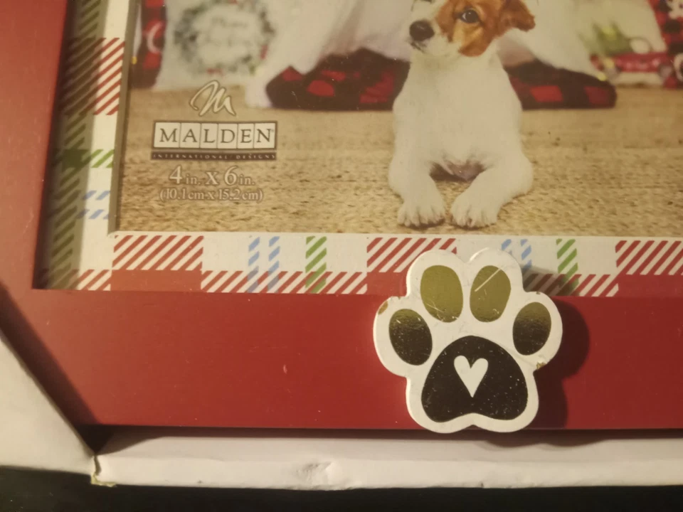 JUEGO DE 2 - Marco de fotos de Navidad 5 x 7 marcos de mascotas de vacaciones Foto 4 de 4