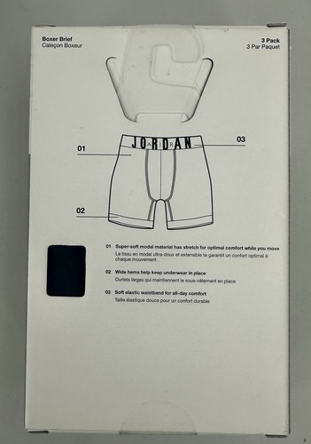 Neu Herren Größe Large Jordan Flight Modal Boxershorts 3er Pack schwarz - Bild 5 von 8