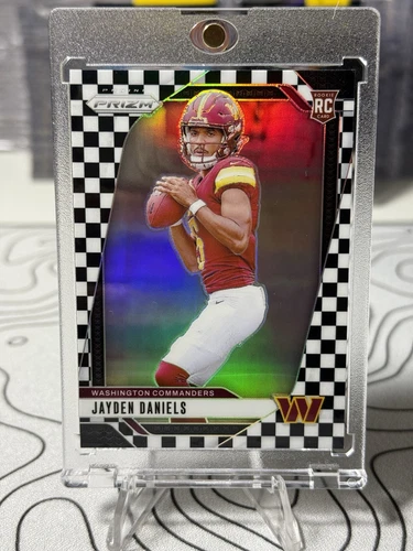 JAYDEN DANIELS- 2024 Prizm #347 Black & White Checker RC Rare SSP. *BLEM*