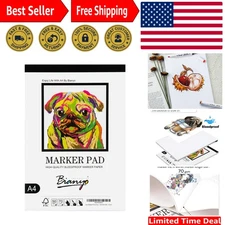 100% Cotton Bleedproof Marker Paper Pad, 50 Sheets - Vibrant Art Made Easy