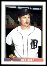 Rob Deer 1991 Bowman #132 Detroit Tigers MLB READ FREE SHIPPING AutographDen