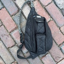 KAVU Rope Puff Sling Bag Black Quilted Backpack Travel bag