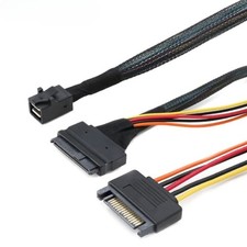 Mini SAS HD SFF-8643 to SAS SFF-8639 U.2 with SATA 15Pin Male Server Cable