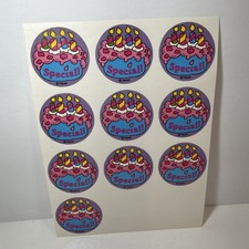 Vintage Trend Scratch and Sniff Sticker Sheet RaspberryBirthday Cake 11 Stickers