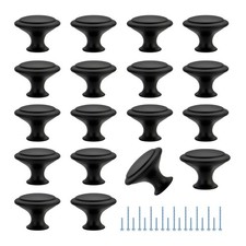 Matte Black Cabinet Drawer Hardware, 30mm Kitchen Cabinet Knobs, 18 Pack