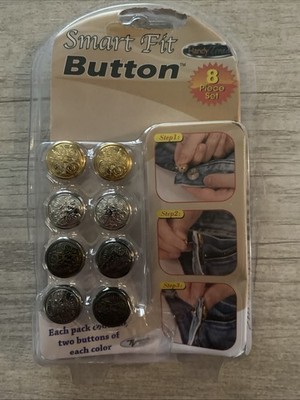 As Seen On TV Smart Fit Button 8 Piece Set Add an Inch To Any Pants Open Box