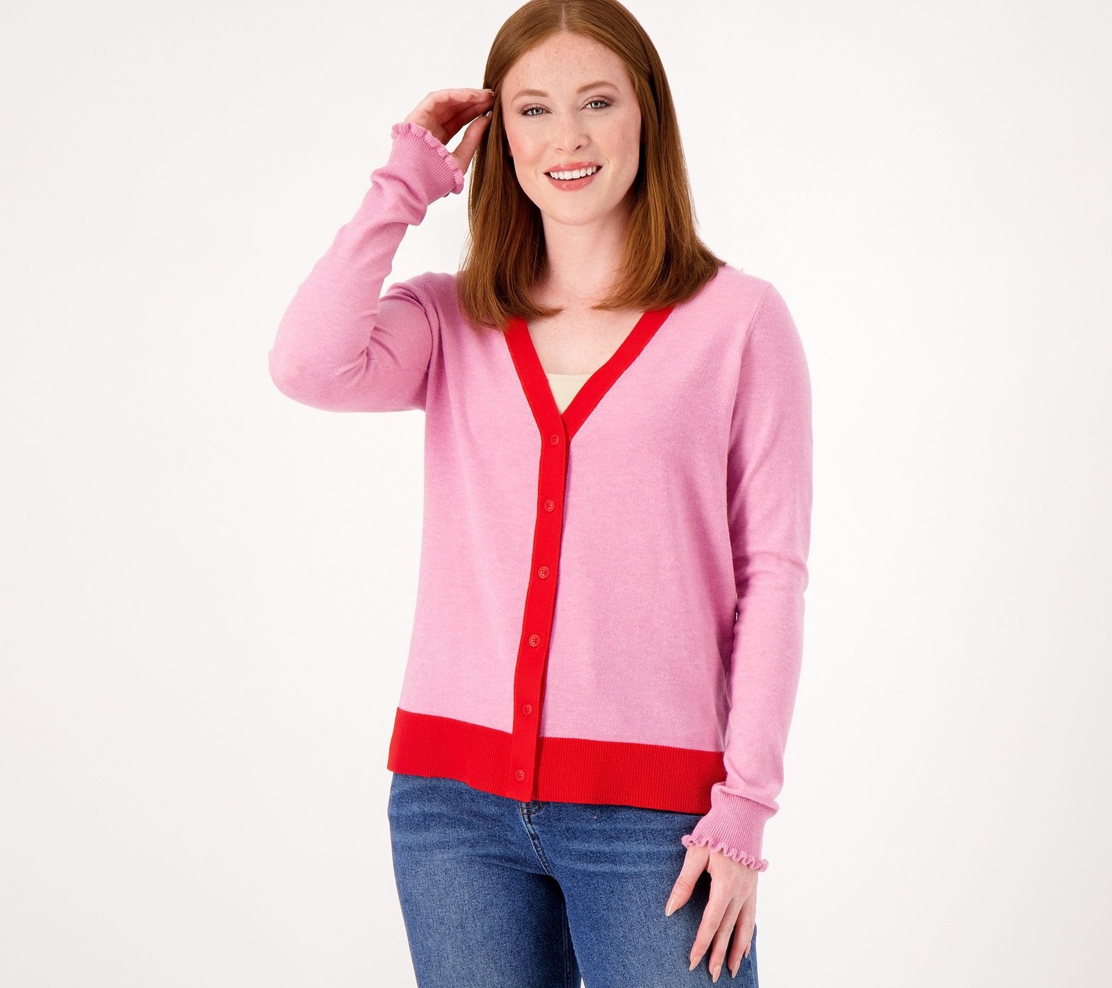 Candace Cameron Bure Women's Top Sweater Sz 2XS (XXS) Surfside Pink A516600