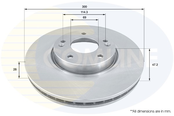 2 PCS COMLINE ADC1092V Brake Disc