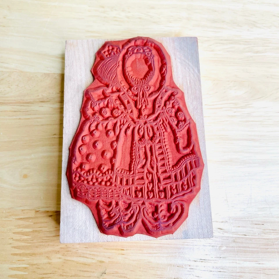 Винтажный черный резиновый штамп Penny 1998 Sharing a Moment смонтированный на дереве - Изображение 4 из 4