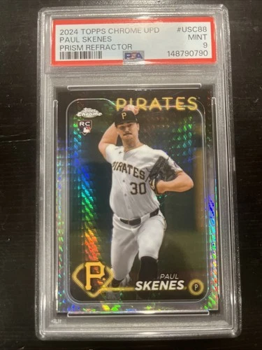 2024 Topps Chrome Update Series Paul Skenes #USC88 Prism Refractor (RC) PSA 9
