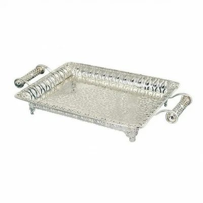 Rectangular Tray with Openwork Edging Polished for Hospitality Settings - Bild 1 von 4