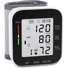 Wrist Blood Pressure Monitor 7.68 inch Adjustable Cuff 31-7 MMIZOO Large Display