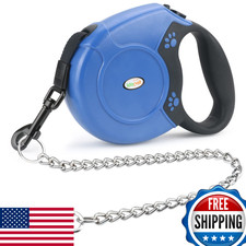 Idepet Heavy Duty Retractable Dog Leash, 16ft, Anti-Chew Chain, Small-Medium Dog