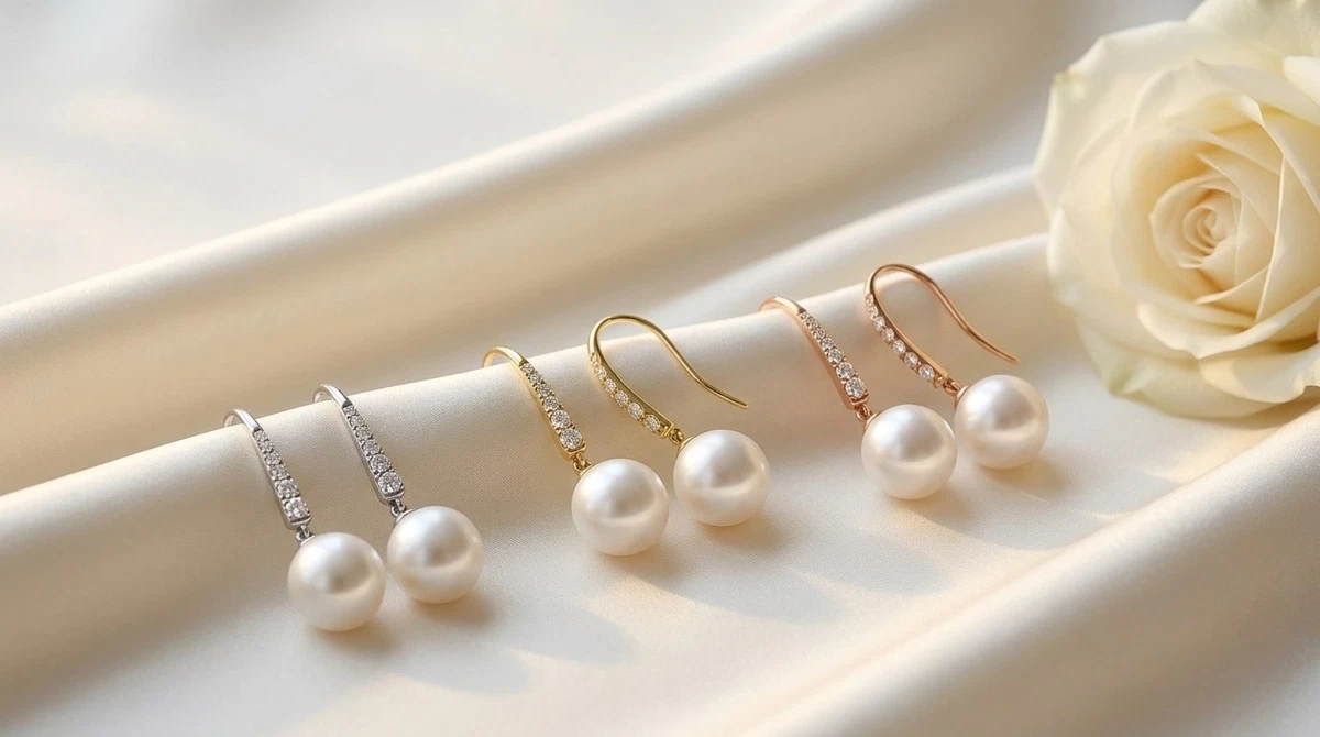 14K Yellow Gold Diamond South Sea Cultured Pearl Earrings 10-11mm 0.29 ct tw