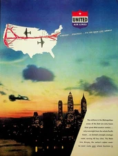 Original United Airlines Main Line Metropolitan 1944 Advertisement