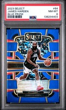 2023 PANINI SELECT BLUE PRIZM #64 JAMES HARDEN PSA 8
