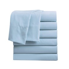 Queen Flat Sheets Only, Pack of 6, Soft Microfiber Bedding Sheets for Home, S...