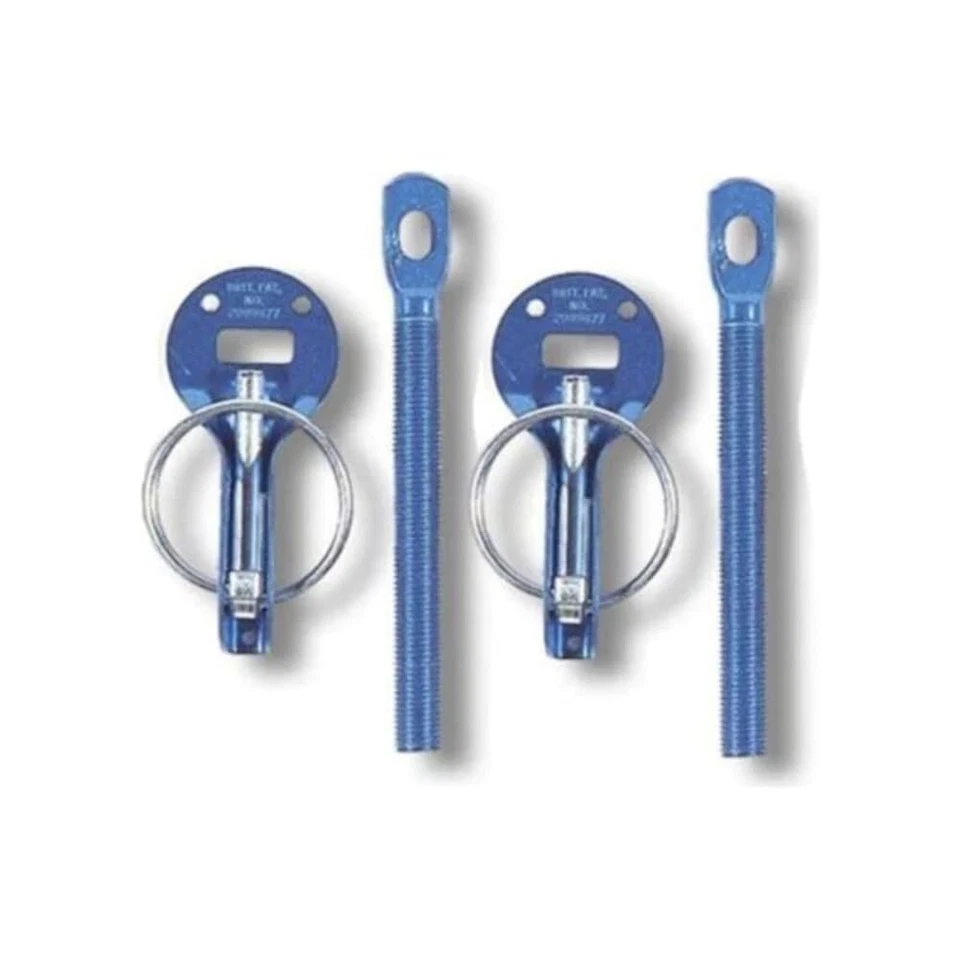 SPARCO 01606AA UNIVERSAL HOOD PIN LATCH RACING LOCK KIT SET PAIR BLUE - Image 2 of 2