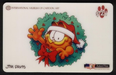 Garfield The Cat Christmas (Set of 3x $21. Cards) Cute! Phone Card