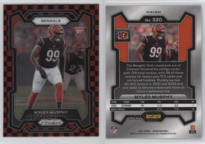 2023 Panini Prizm Rookies Black & Red Checker Prizm Myles Murphy #320 Rookie RC