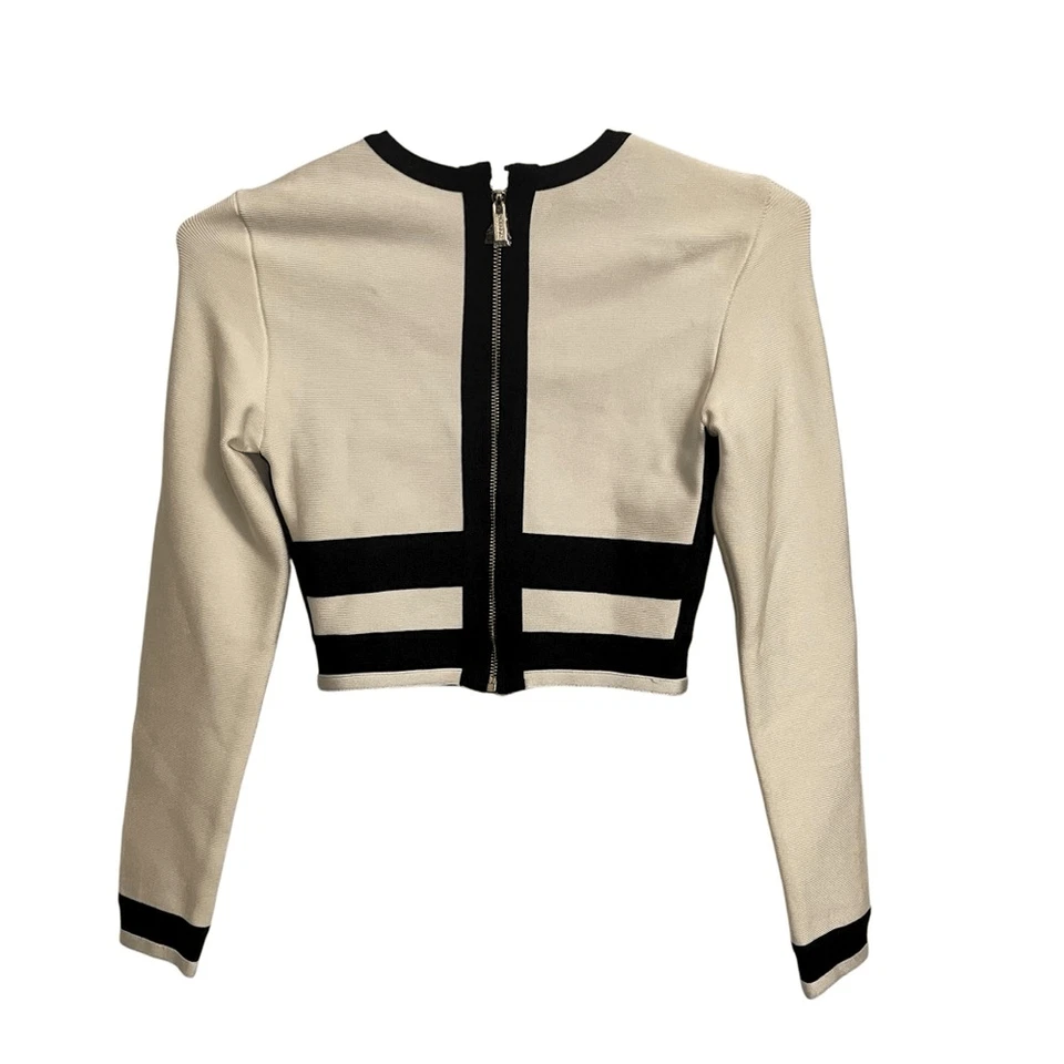 Conjunto de saia House of CB crop top e bandagem branca preta nova sem etiquetas XS - Imagem 3 de 4