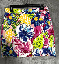 Rafaella Womens S Floral Skort Multicolor Stretch Pull On Golf Tennis Preppy
