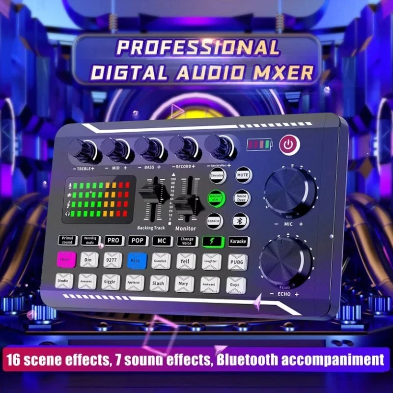 Live Sound Card and Audio Interface with DJ Mixer Effects and Voice Changer - Image 2 of 4